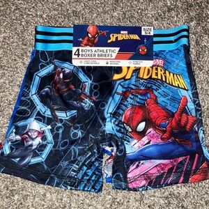 Spiderman Boys' Athletic Boxer Briefs - Blue and Red Set Of 4 Size 4 New